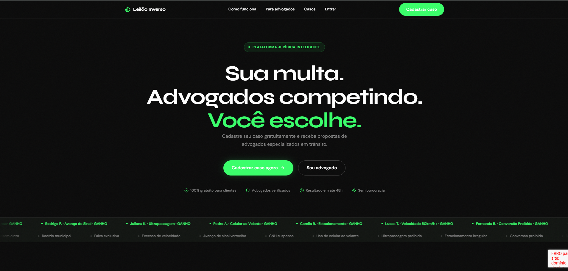 MultaBid — Leilão Inverso